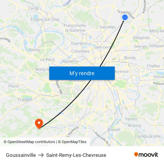 Goussainville to Saint-Remy-Les-Chevreuse map