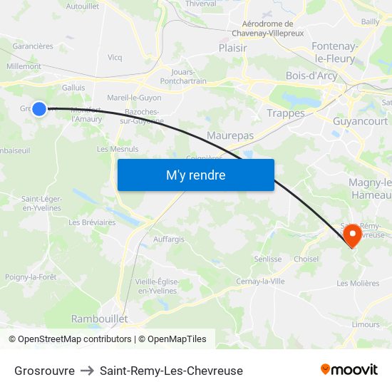 Grosrouvre to Saint-Remy-Les-Chevreuse map