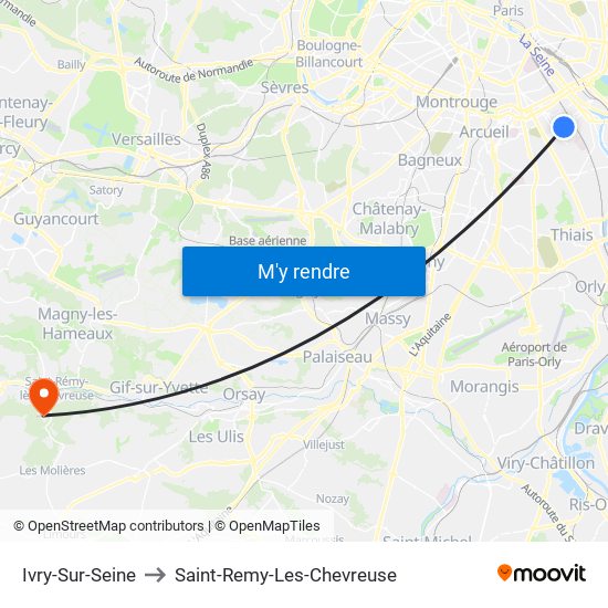 Ivry-Sur-Seine to Saint-Remy-Les-Chevreuse map