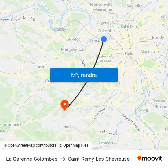 La Garenne-Colombes to Saint-Remy-Les-Chevreuse map