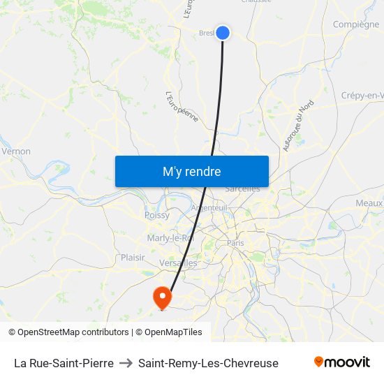 La Rue-Saint-Pierre to Saint-Remy-Les-Chevreuse map