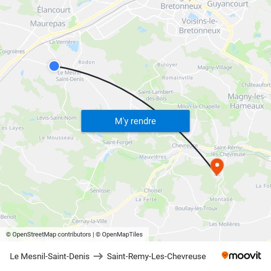 Le Mesnil-Saint-Denis to Saint-Remy-Les-Chevreuse map