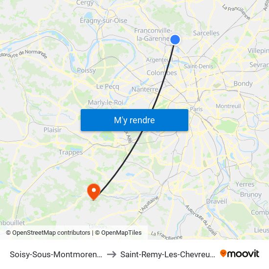 Soisy-Sous-Montmorency to Saint-Remy-Les-Chevreuse map