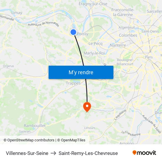 Villennes-Sur-Seine to Saint-Remy-Les-Chevreuse map