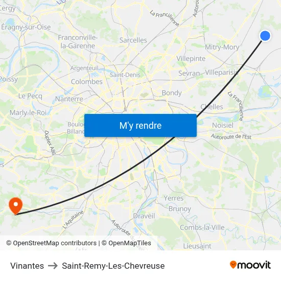Vinantes to Saint-Remy-Les-Chevreuse map