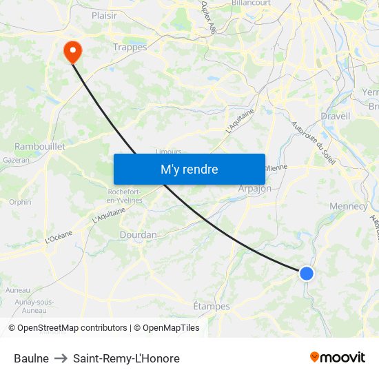 Baulne to Saint-Remy-L'Honore map