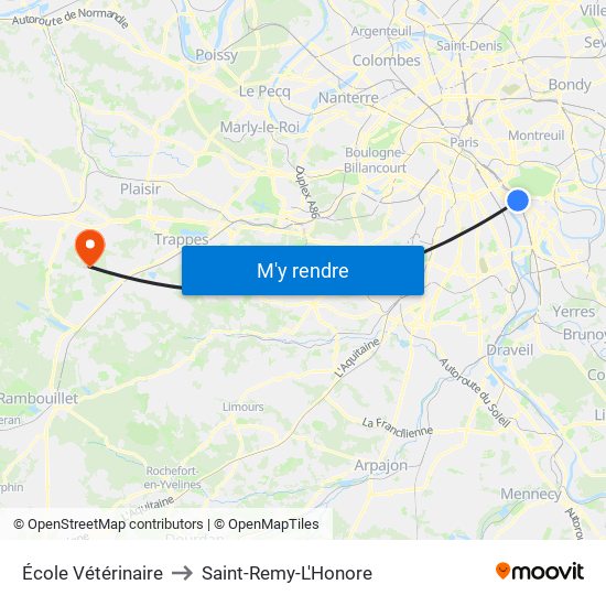 École Vétérinaire to Saint-Remy-L'Honore map