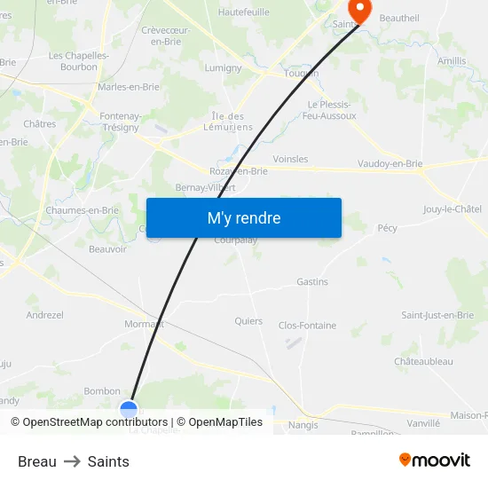 Breau to Saints map
