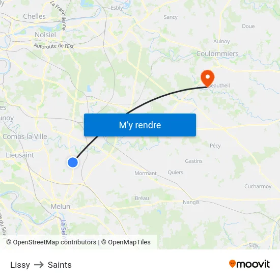 Lissy to Saints map