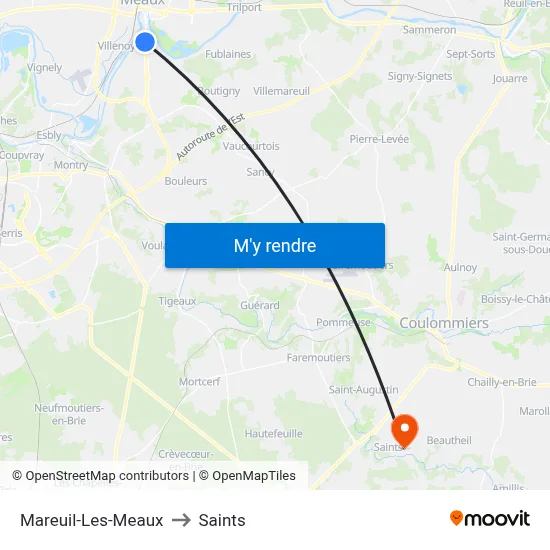 Mareuil-Les-Meaux to Saints map
