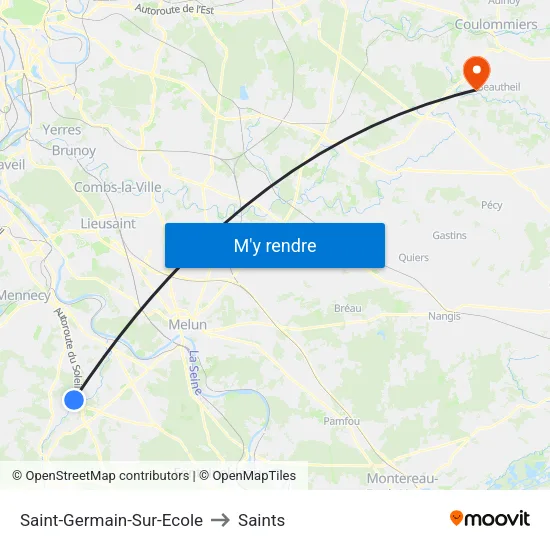 Saint-Germain-Sur-Ecole to Saints map