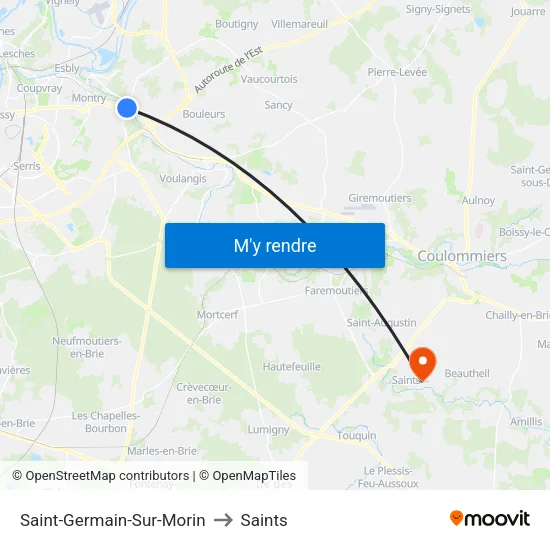 Saint-Germain-Sur-Morin to Saints map