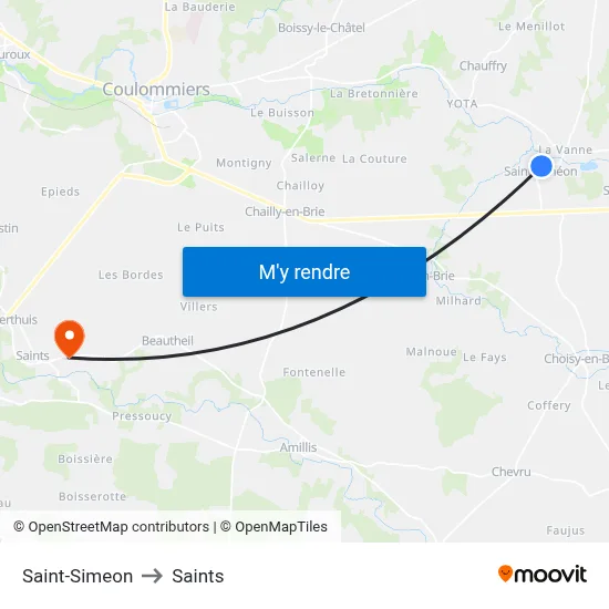 Saint-Simeon to Saints map