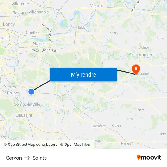 Servon to Saints map