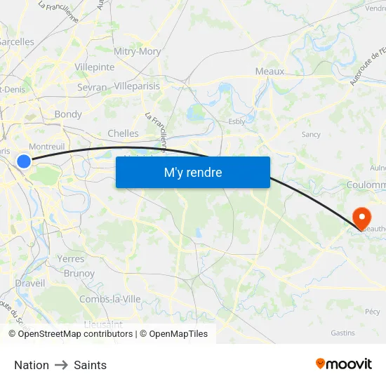 Nation to Saints map