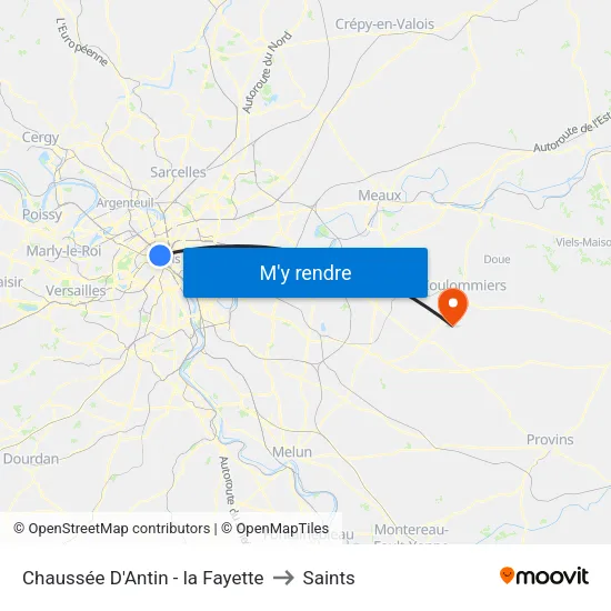 Chaussée D'Antin - la Fayette to Saints map