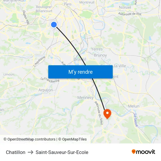 Chatillon to Saint-Sauveur-Sur-Ecole map