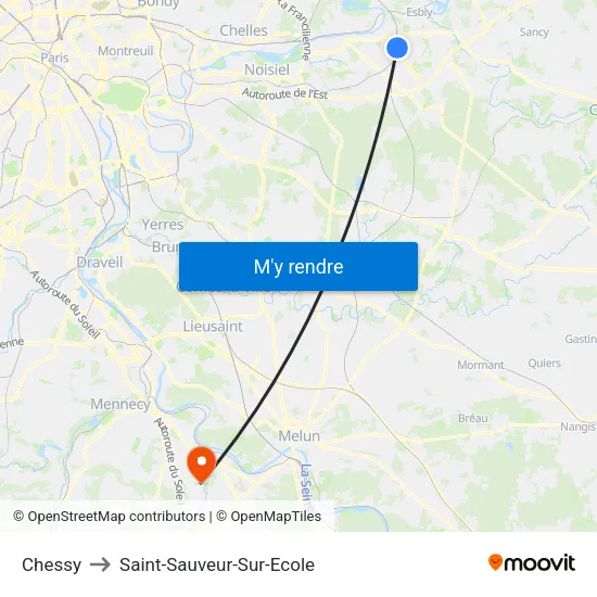 Chessy to Saint-Sauveur-Sur-Ecole map