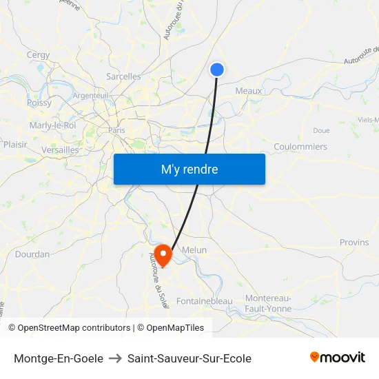 Montge-En-Goele to Saint-Sauveur-Sur-Ecole map