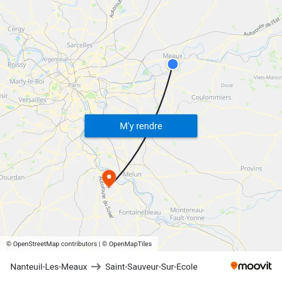 Nanteuil-Les-Meaux to Saint-Sauveur-Sur-Ecole map