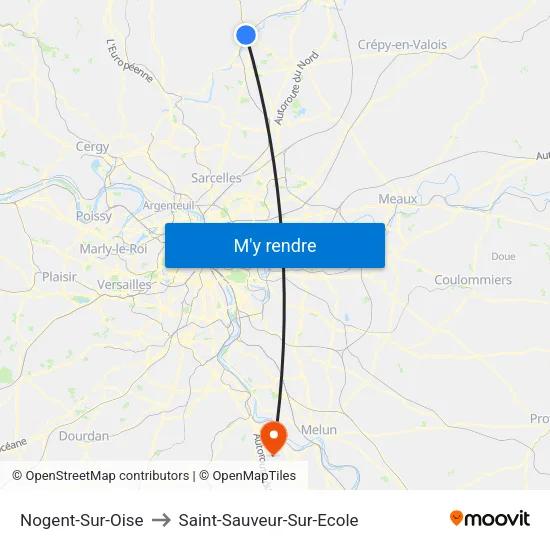 Nogent-Sur-Oise to Saint-Sauveur-Sur-Ecole map