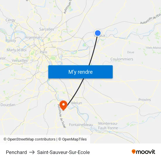 Penchard to Saint-Sauveur-Sur-Ecole map