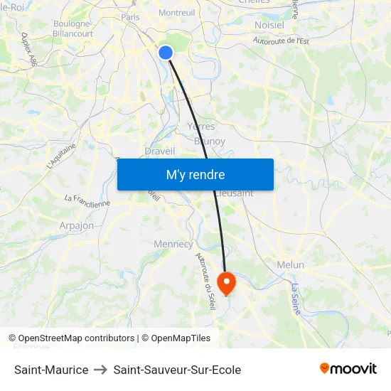 Saint-Maurice to Saint-Sauveur-Sur-Ecole map