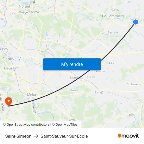 Saint-Simeon to Saint-Sauveur-Sur-Ecole map