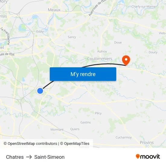 Chatres to Saint-Simeon map