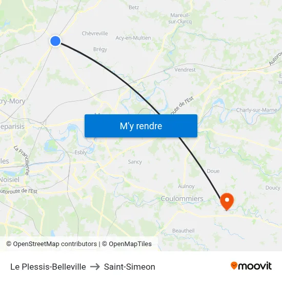 Le Plessis-Belleville to Saint-Simeon map