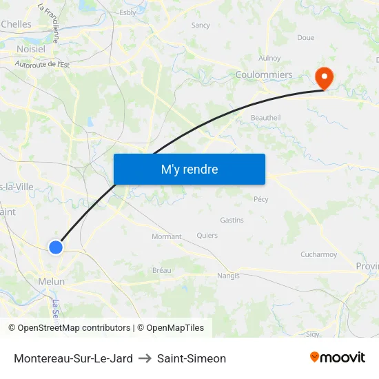 Montereau-Sur-Le-Jard to Saint-Simeon map