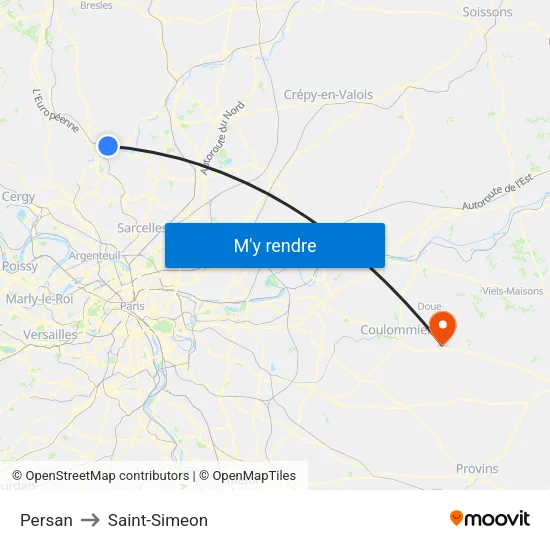 Persan to Saint-Simeon map