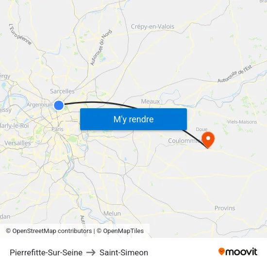Pierrefitte-Sur-Seine to Saint-Simeon map