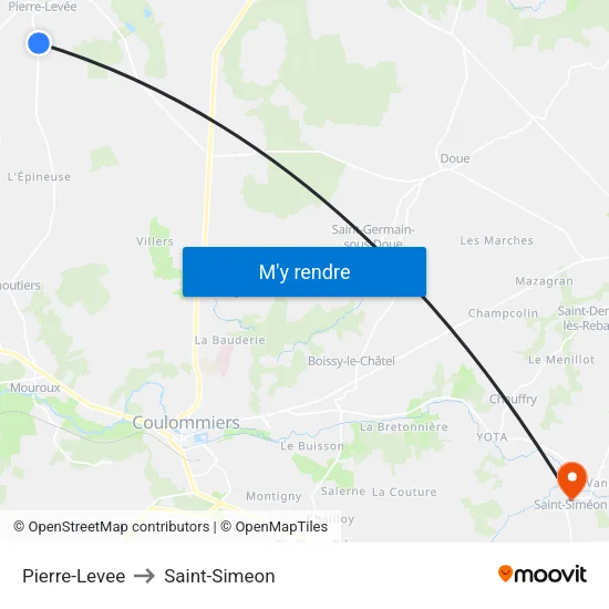 Pierre-Levee to Saint-Simeon map