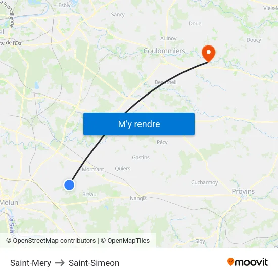 Saint-Mery to Saint-Simeon map
