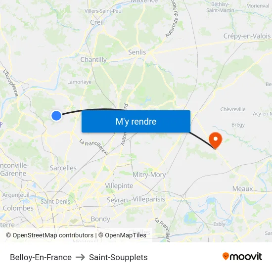 Belloy-En-France to Saint-Soupplets map
