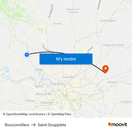 Bouconvillers to Saint-Soupplets map