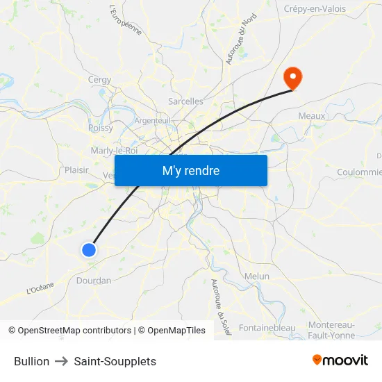 Bullion to Saint-Soupplets map