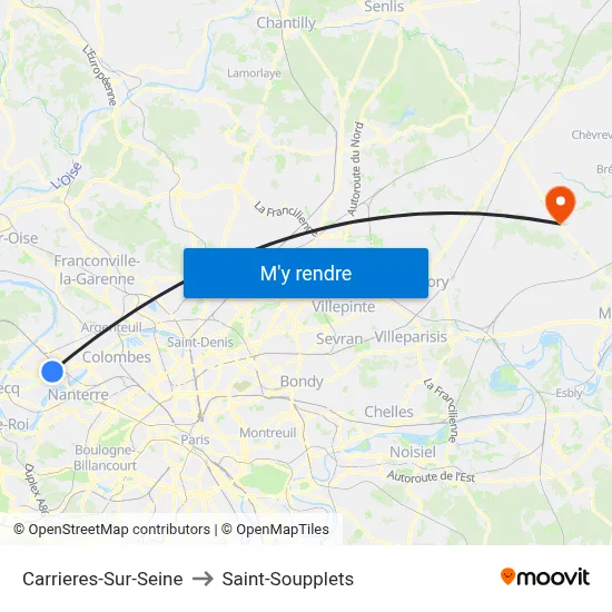 Carrieres-Sur-Seine to Saint-Soupplets map