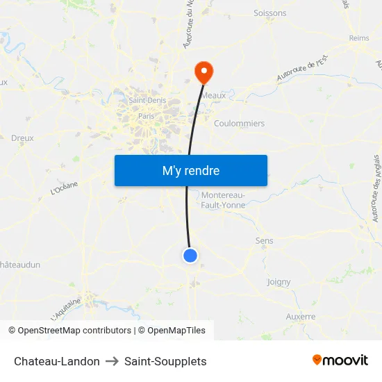 Chateau-Landon to Saint-Soupplets map