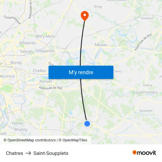 Chatres to Saint-Soupplets map