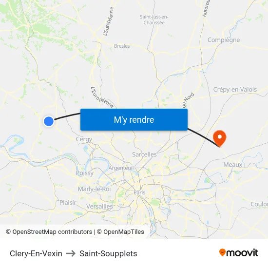 Clery-En-Vexin to Saint-Soupplets map