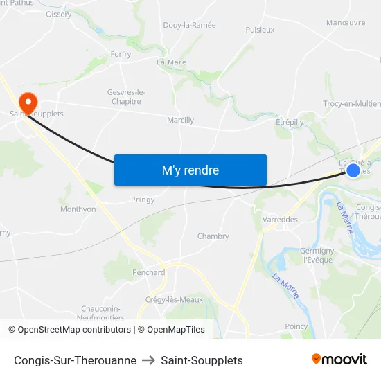 Congis-Sur-Therouanne to Saint-Soupplets map