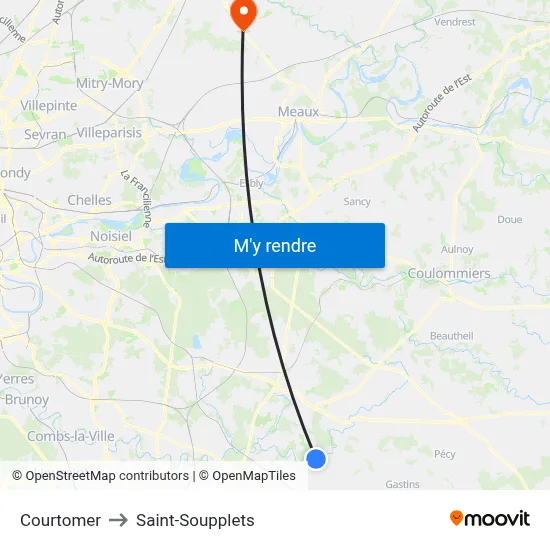 Courtomer to Saint-Soupplets map
