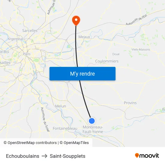 Echouboulains to Saint-Soupplets map