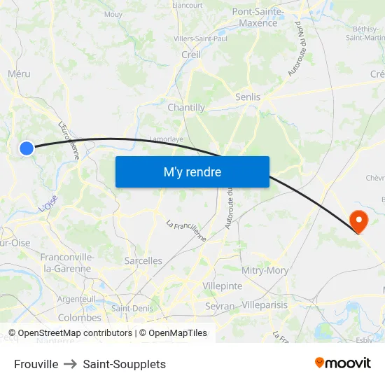 Frouville to Saint-Soupplets map