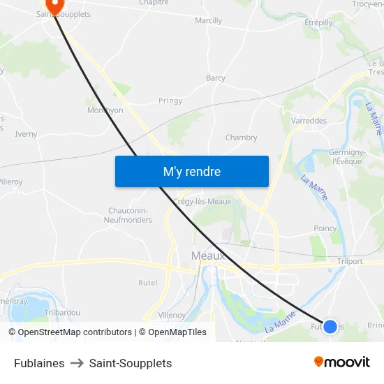 Fublaines to Saint-Soupplets map