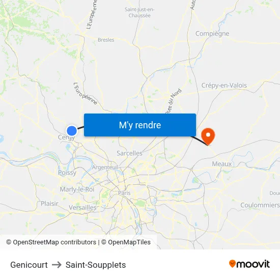 Genicourt to Saint-Soupplets map