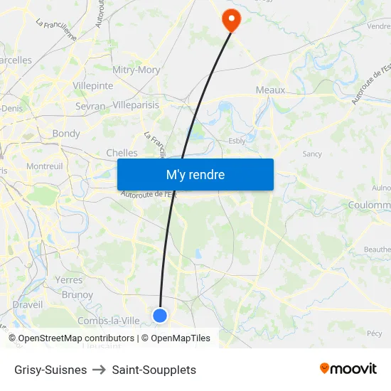 Grisy-Suisnes to Saint-Soupplets map