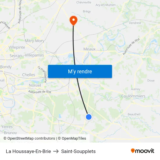 La Houssaye-En-Brie to Saint-Soupplets map